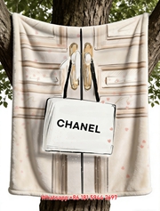 Chanel Tote Bag Sketch Flannel Throw Blanket IMG_6891